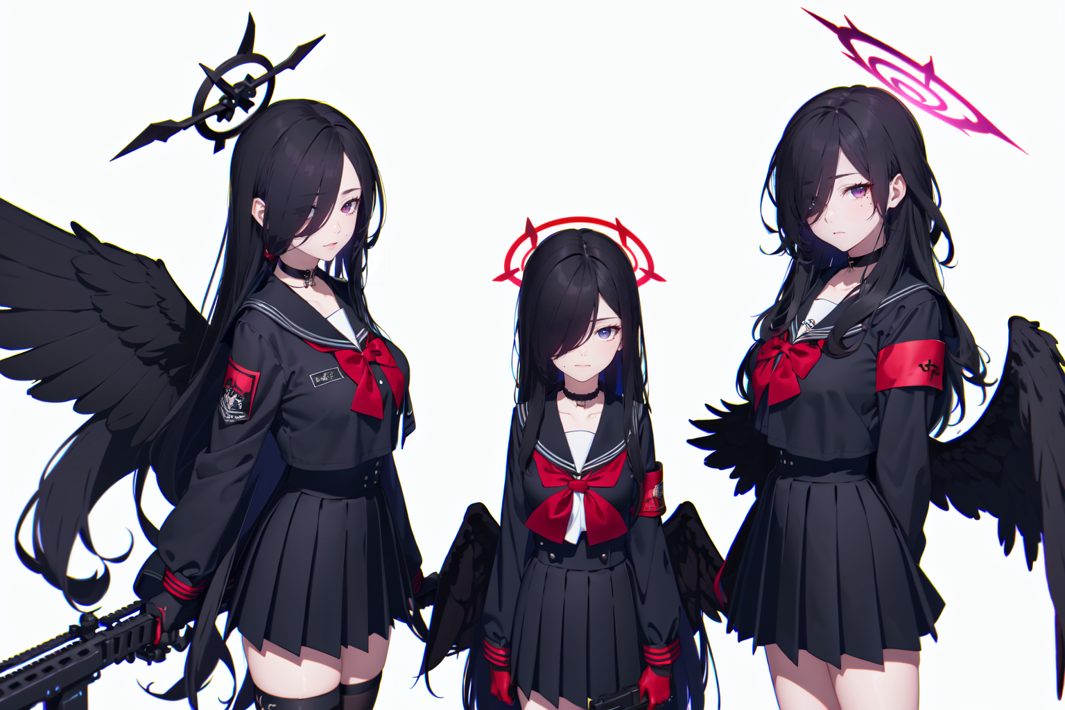 20515-3089360068--multiple girls, weapon, 3girls, hasumi (blue archive), long hair, halo, skirt, school uniform, black hair, gun, wings, gloves,.png